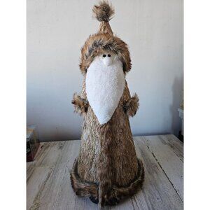 Pier 1 sisal bottle brush Santa large centerpiece Xmas fur rustic unique country